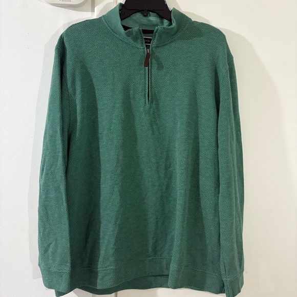 Club Room Mens Green Quarter Zip Mock Neck Sweater Sz XXL Classic Preppy Golf - Picture 1 of 7